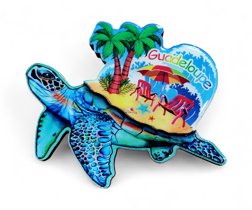 Magnet MDF Tortue avec plage sur carapace