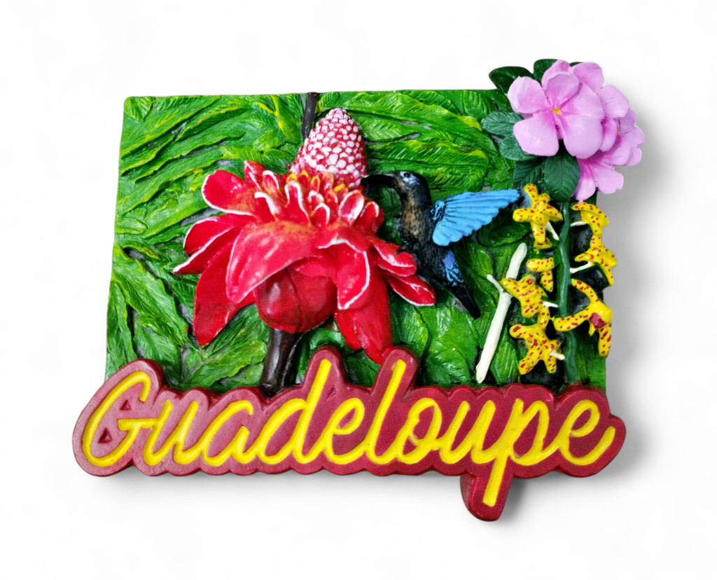 Magnet Résine - Rose de porcelaine et Colibri