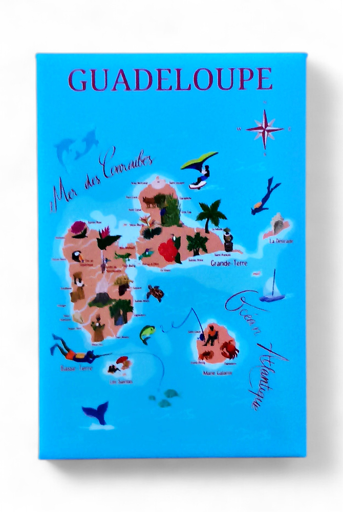 Magnet rectangle - Illustration les îles de la Guadeloupe