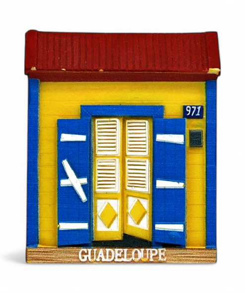 Magnet Resine Case Creole Jaune Et Bleu