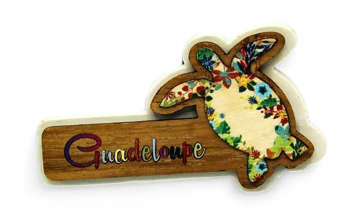 Magnet Bois Tortue Tropical