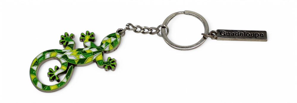 Porte-Clé Métal Lézard Vert