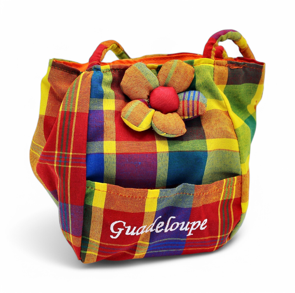 [18044] Sac Madras Avec Fleur Petit Modèle