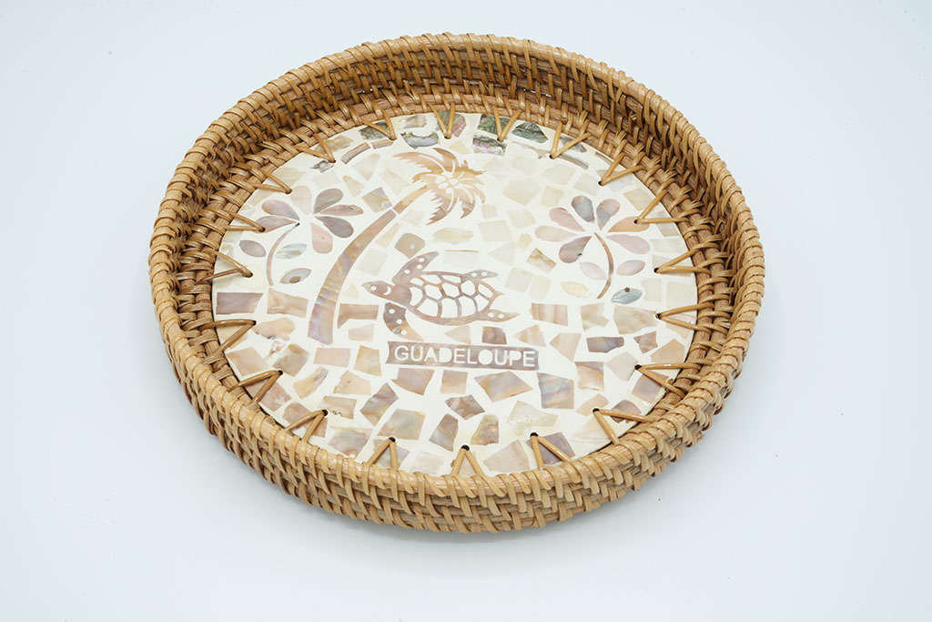 [35017] Plateau Nacre Rond diamètre 22cm x 2,5cm de hauteur