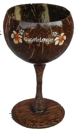 Verre Coco Fleur Peint Main