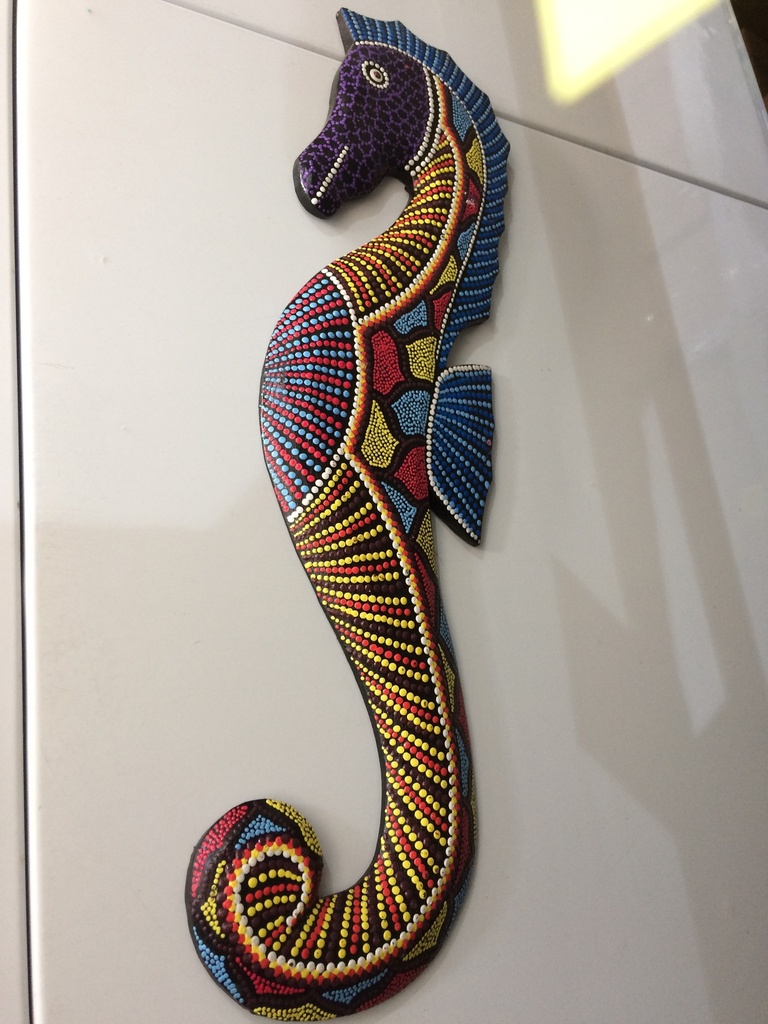 Hippocampe Peinture Point 50 Cm