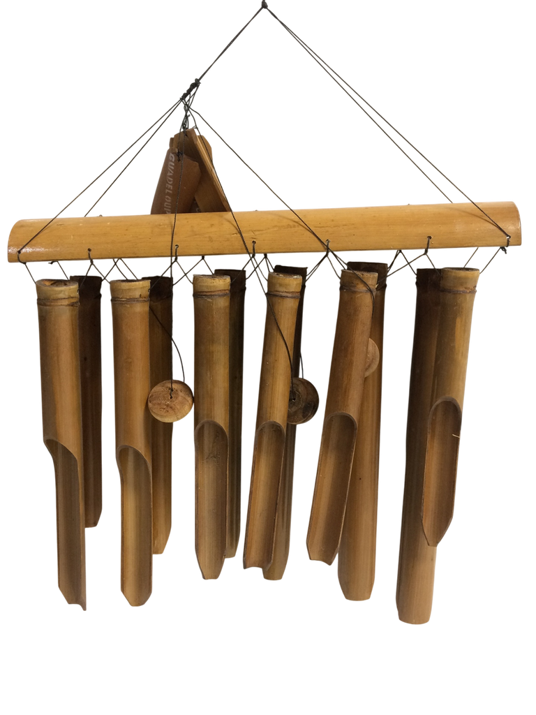 Carillon Bambou Naturel Double 40 Cm