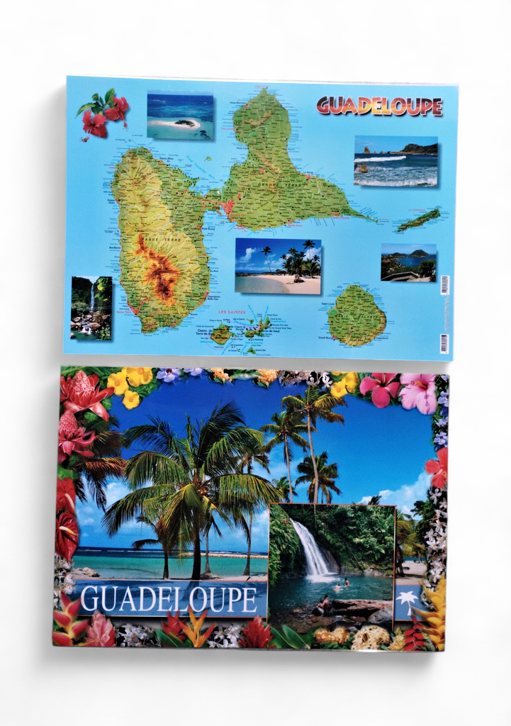 [68022] Set de Table GP Carte De Guadeloupe / Cocotiers + Cascade STG53
