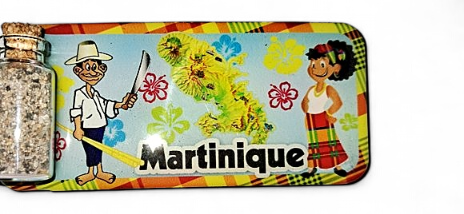 Magnet Epoxy Rectangle Avec Bouteille Carte Bordure Madras Et Coupeur De Canne