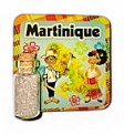 Magnet Epoxy Carré Avec Bouteille Carte Bordure Madras Et Coupeur De Canne
