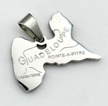 Pendentif Acier Inox Carte 3 Cm Argent