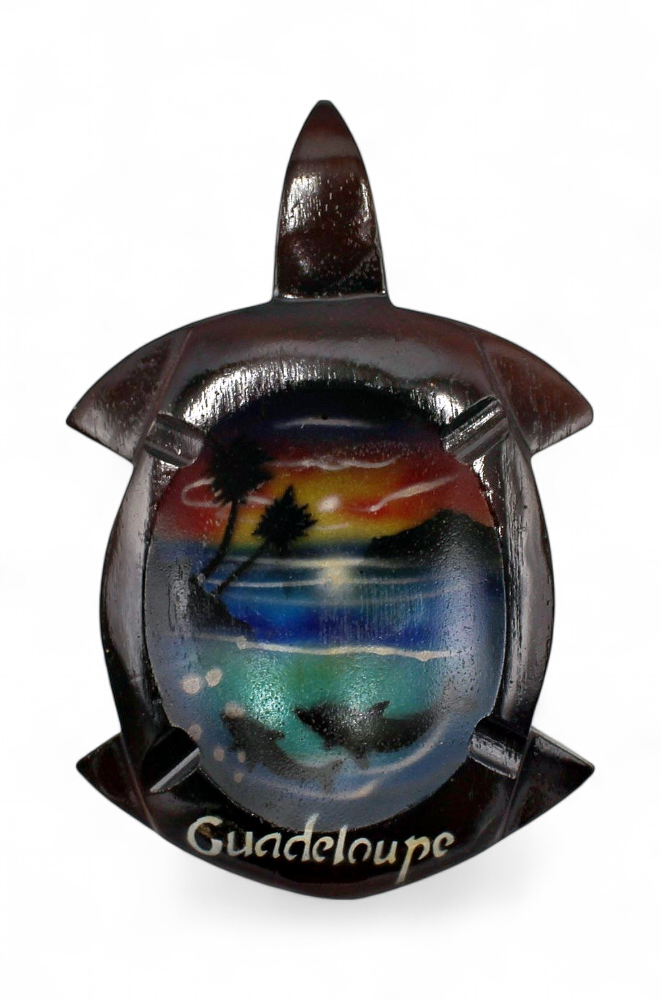 [43026] Cendrier Bois Forme tortue Airbrush