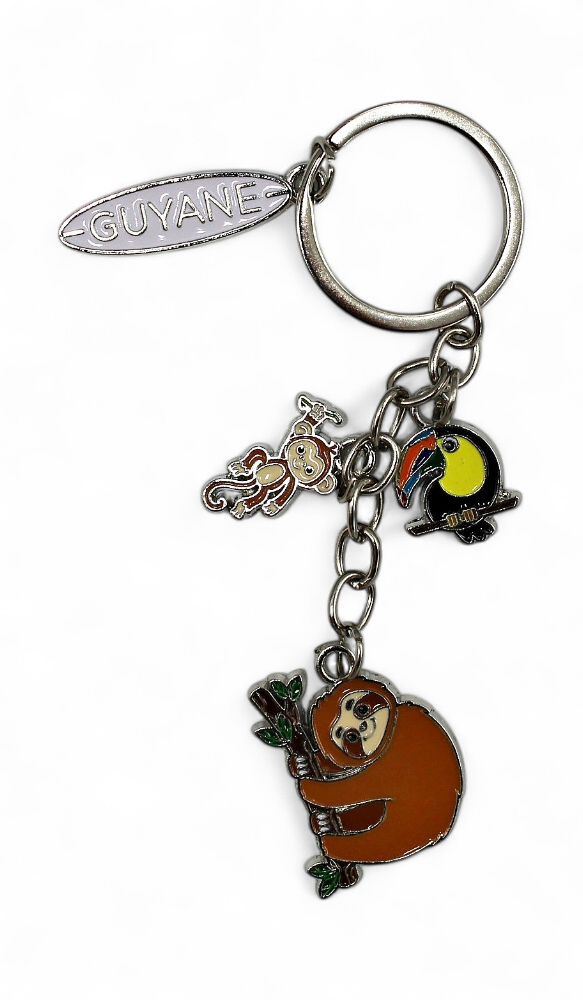 Porte-Clé Métal GY Breloque Singe Toucan, Paresseux