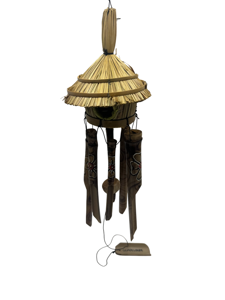 Carillon Bambou niche d'oiseau, peinture antique