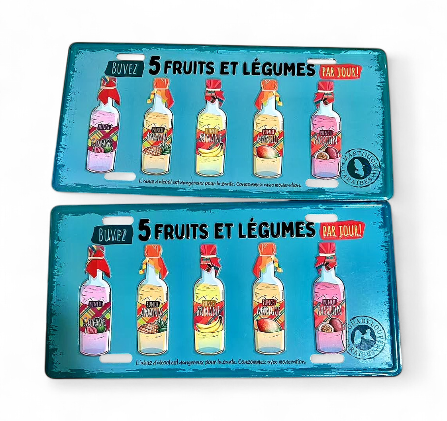 Plaque 15X30 5 Fruits et Légumes par Jour