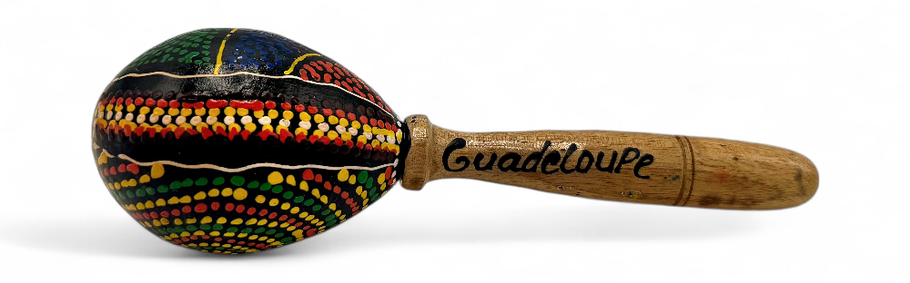 Maracas œuf stick abstract full peint 10cm