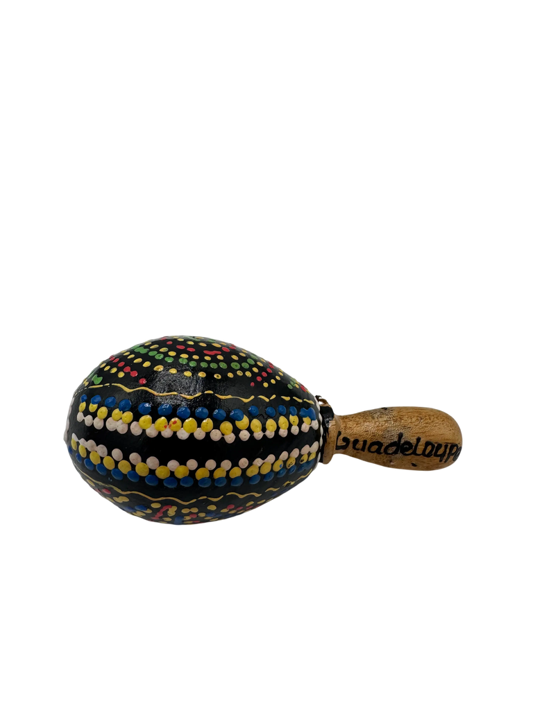 Maracas œuf stick abstract full peint 5 cm