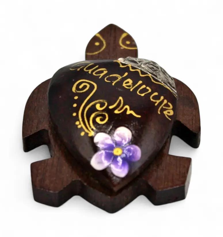 Magnet bois tortue peint