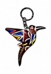 Porte-clé bois colibri peint 
