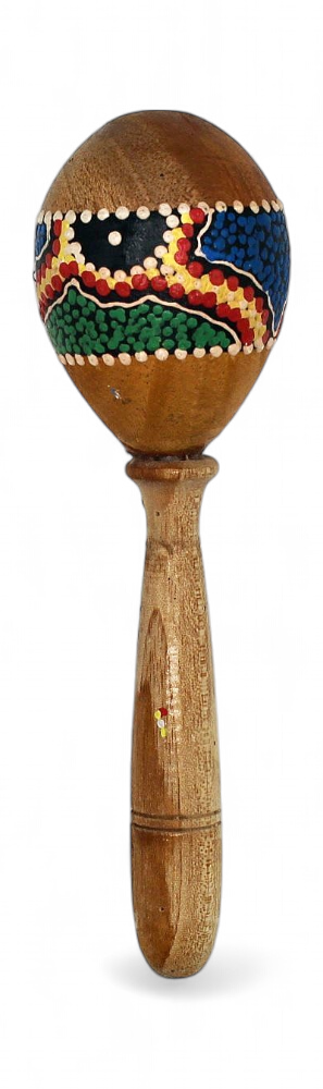 Maracas œuf stick abstract half peint 10cm