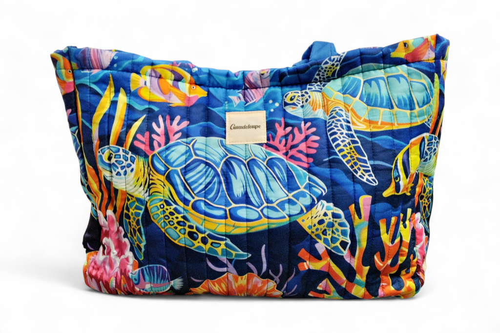 [18054] Sac Molletonné Tortue et coraux 