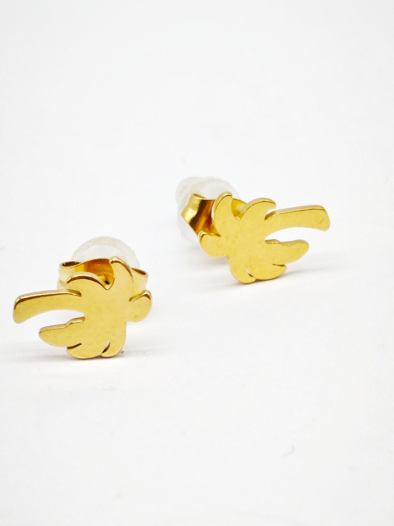 Boucle D'oreille inoxydable puce cocotier