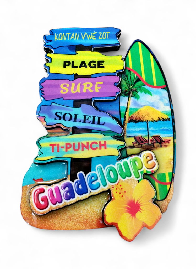 [15321] Magnet MDF - Panneaux de directions et planche de surf paysage