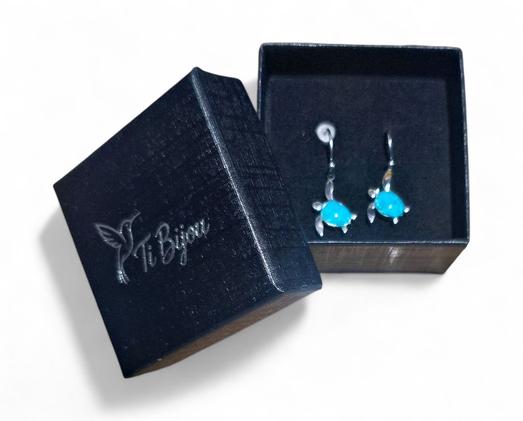[22062] BO Acier inoxydable Sodalite Tortue turquoise 
