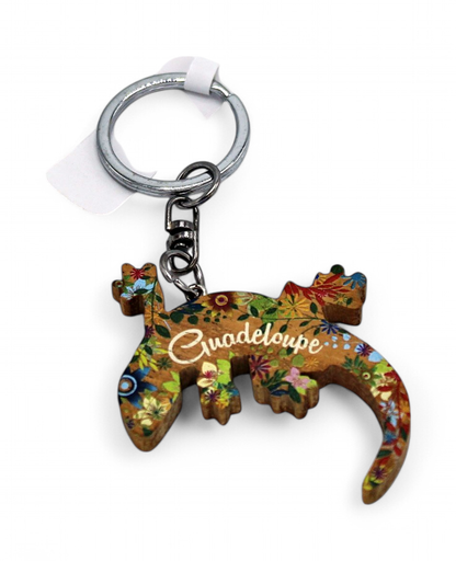 [16009] Porte-Clé Bois Gecko Tropical