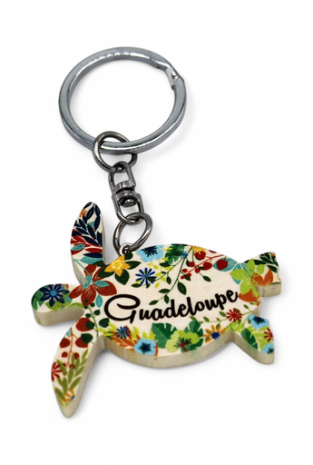 [16012] Porte-Clé Bois Tortue Tropical