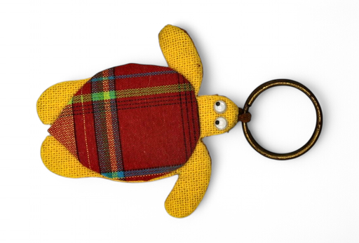 [16026] Porte-Clé Tissus Madras Tortue