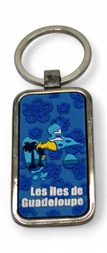 [16032] Porte-Clé Metal+Silicon Carte