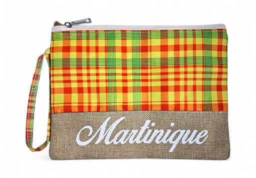 [18047] Pochette Jute Et Madras