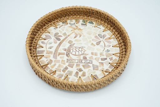 [35017] Plateau Nacre Rond diamètre 22cm x 2,5cm de hauteur