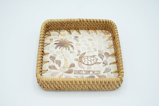 [35018] Plateau Nacre Carré 18cm x 18cm x 3 cm de hauteur