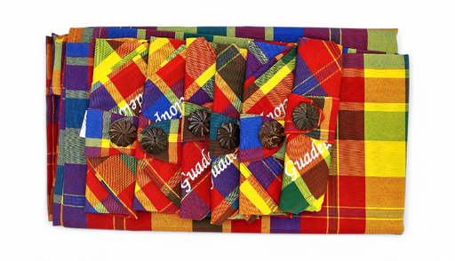 [36007] Service 6 Couverts Madras Nappe 200 X 140