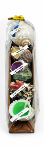 [41004] Bougies Coquillage Dans Barque