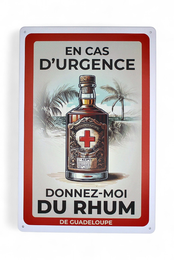 [45019] Affiche Métal 20X30 - Urgence Rhum