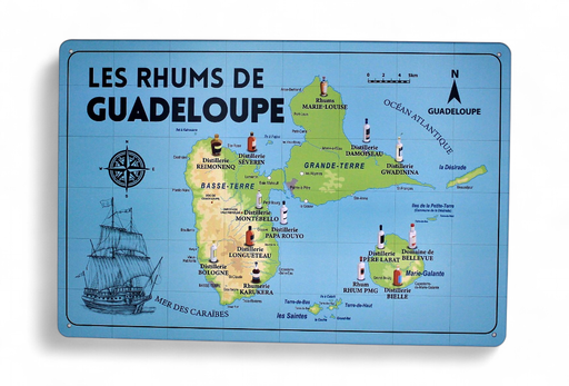 [45020] Affiche Métal 20X30 - Carte Rhums