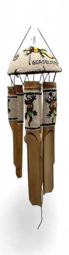 [47013] Carillon Bambou 30 Cm Sable Tête demi Coco Sable