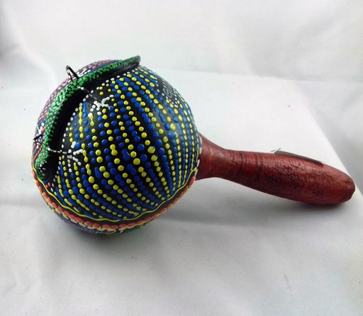 [51006] Maracas Coco Décor Aborigène Gecko 3D