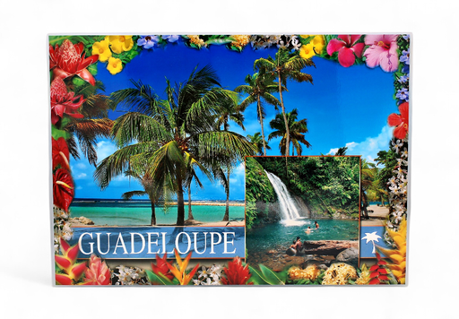 [68022] Set de Table GP Carte De Guadeloupe / Cocotiers + Cascade STG53
