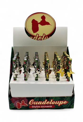 [69007] Stylo Bille Fleur Pendentif Carte