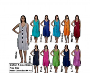 [76001] Robe Adulte A Line Button