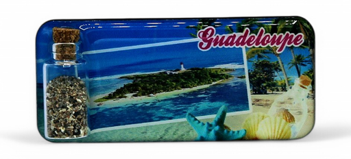 [15186] Magnet Epoxy Rectangle Avec Bouteille Multivue Ilet Gosier GP