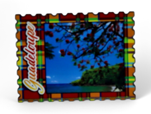 [15218] Magnet Bois Timbre Madras Flamboyant GP