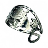 [21003] Bague Métal Carte Couleur Argent