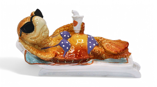 [46037] Figurine Tortue orange bikini Transat et Cocktail