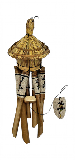 [47034] Carillon Bambou 30 Cm Sable Niche D'Oiseau