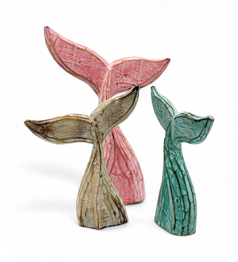 [46050] Set de 3 Scumptures Queu de Balaine 35cm 30 cm 25 cm